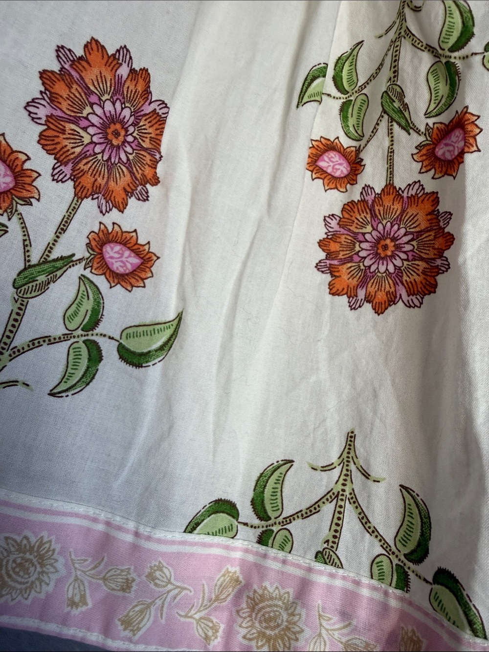 Old Navy White Floral Skort with Pink Hem and Orange Blooms - Picture 7 of 9